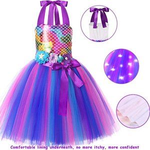 Girls Led Light Up Mermaid Princess Tutu for Birthday